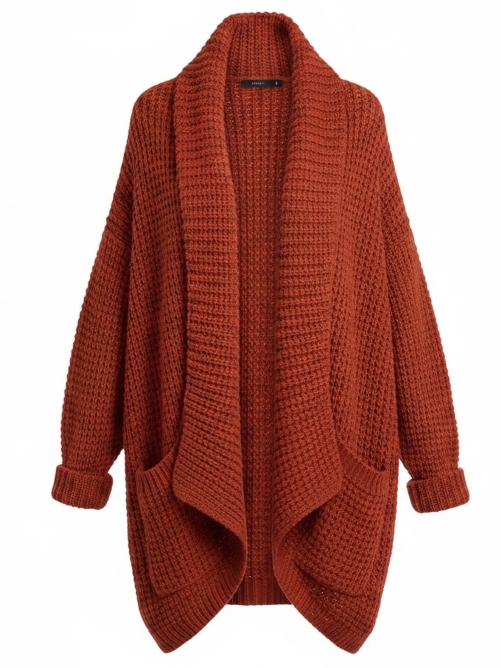 THML Anthropologie Rust Oversized Chunky Knit Cardigan S